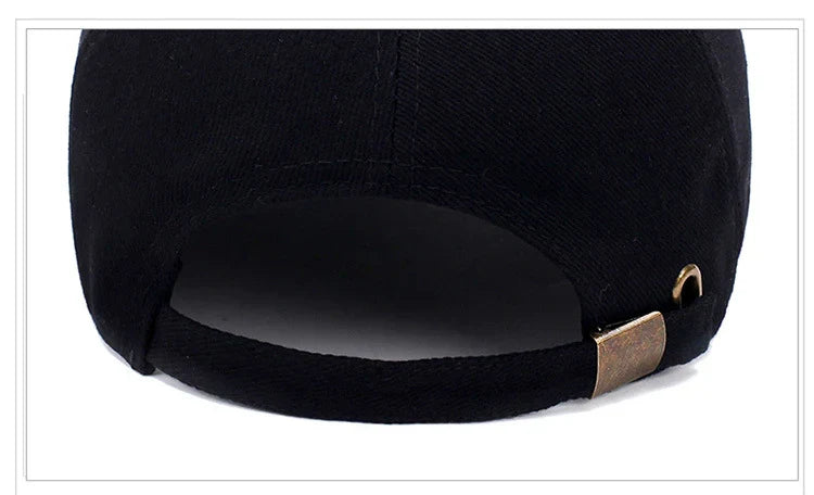 Men Structured Baseball Cap Solid Cotton Snapback Spring Autumn Women Label Stick