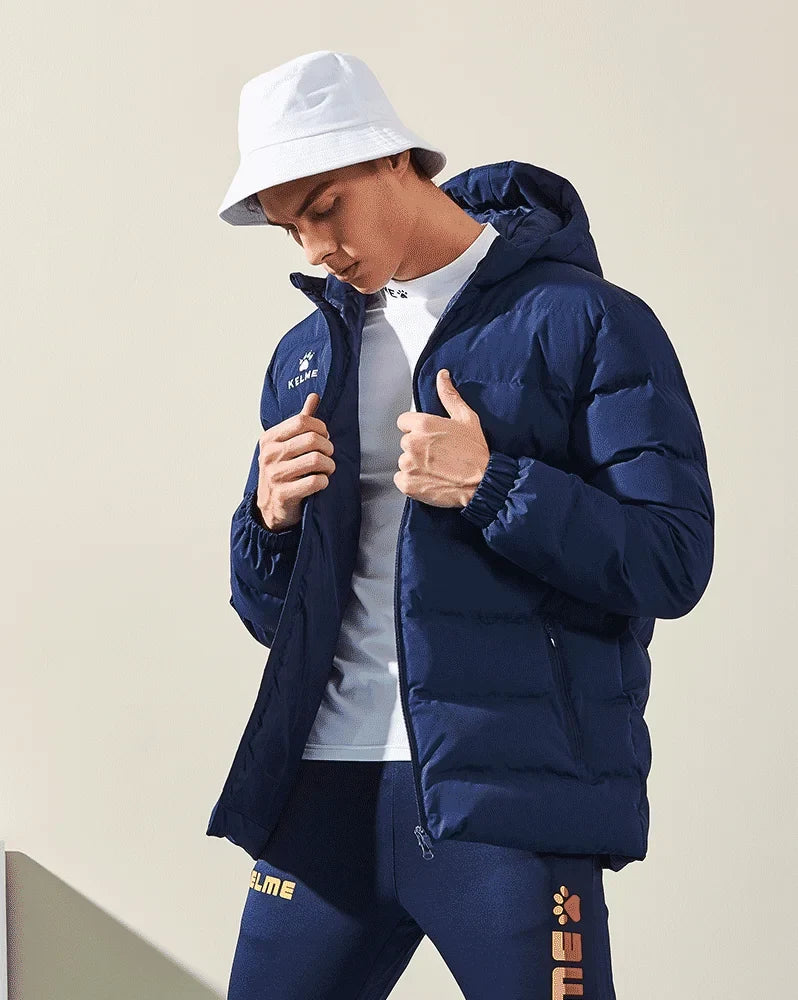 Winter Men's Cotton Jacket Hooded Short Warm Coat Training Sports Team Uniform Women Padded Outwear 8261MF1013