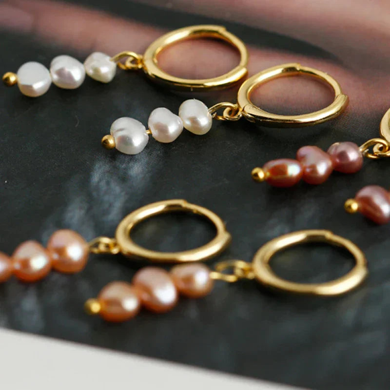 Real 925 Sterling Silver Natural Freshwater Baroque Pearl Stud Earrings for Women Bohemian Charming Jewelry Trend 2021