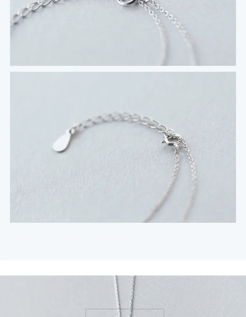 New 925 Sterling Silver Retro Mini Blue Star Charms Pendant Necklace Fit Women Adjustable Necklace Original Fine Jewelry