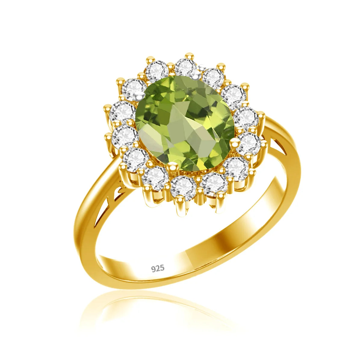 Princess Diana Gold Emerald Ring Women Oval Stone 8*10mm Trending Victoria Jewelry luxury Engagement Gift High Quality