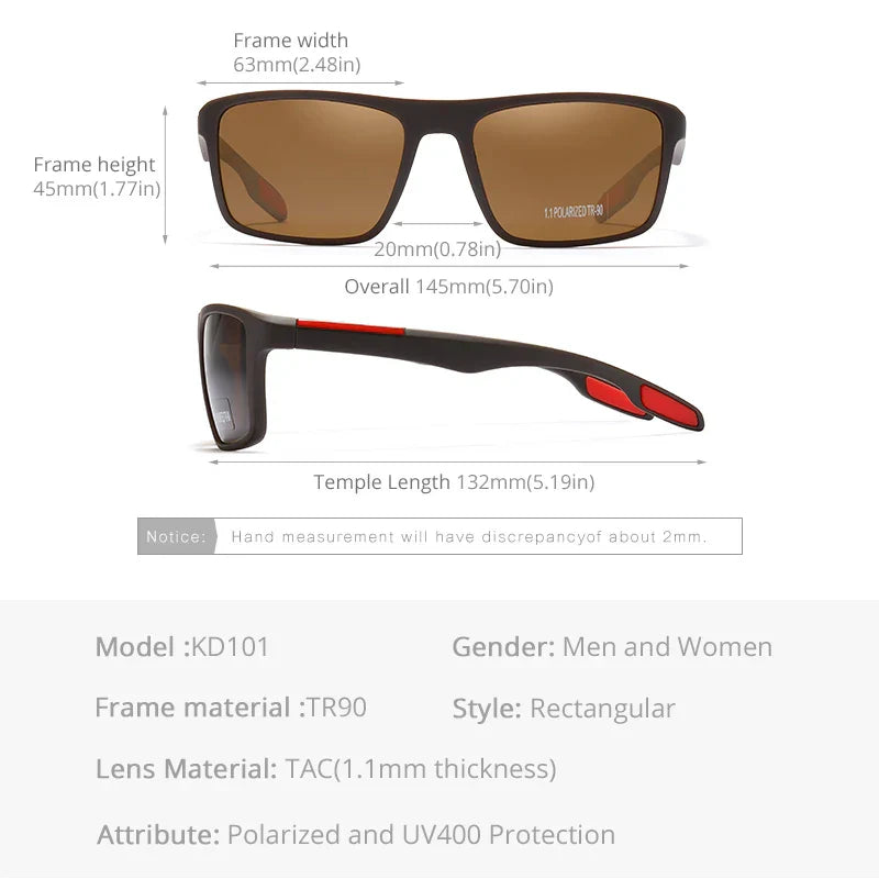 Rectangular Ultra Light Sports Sunglasses Men Polarized TAC 1.1mm Thickness Lens Driving Sun Glasses Women Cat.3