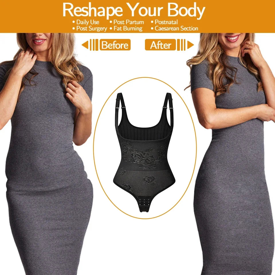 Women Shapewear Bodysuit New Tummy Control Shapewear Waist Trainer Thong Body Shaper Fajas Colombianas Slimming Underwear