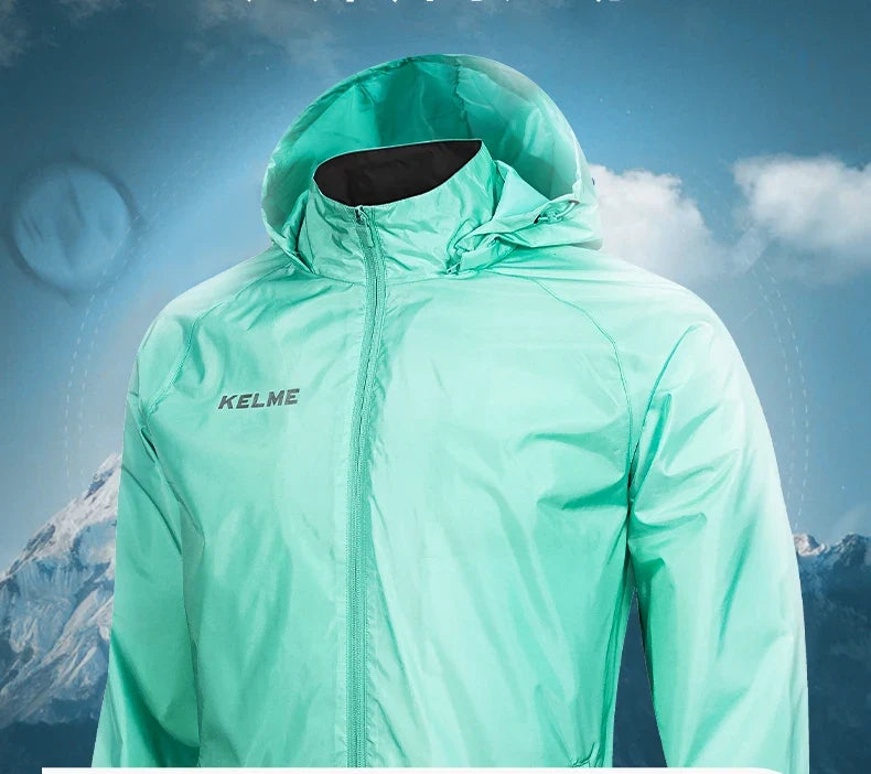 Men's Windbreaker Running Jacket Soccer Kid Hooded Windproof Coat Training Waterproof Jacket Quick Dry 3801241