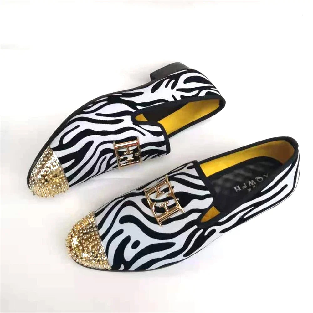 XQWFH 2021 Fashion Mens Loafers Bow Tie Black White Leather Slip On Moccasins Luxury Smoking Flats Men Wedding Dress Shoes