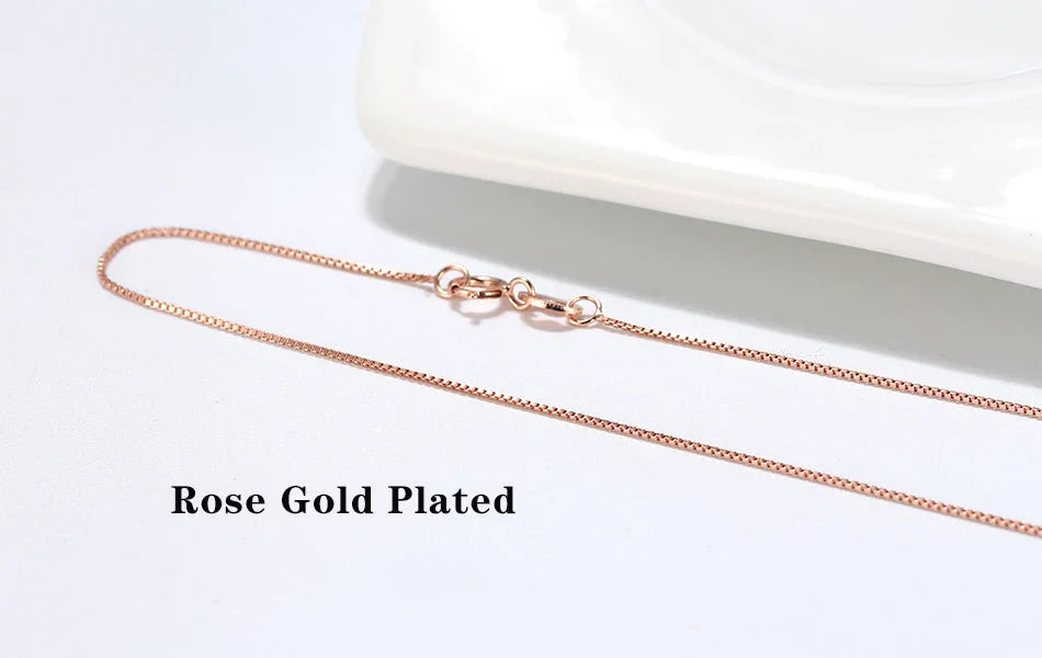 Real 925 Silver Link Chain Necklace For Women Men Basic Neck Chain Trendy Silver Cross Box Snake Chain Jewelry OSC20
