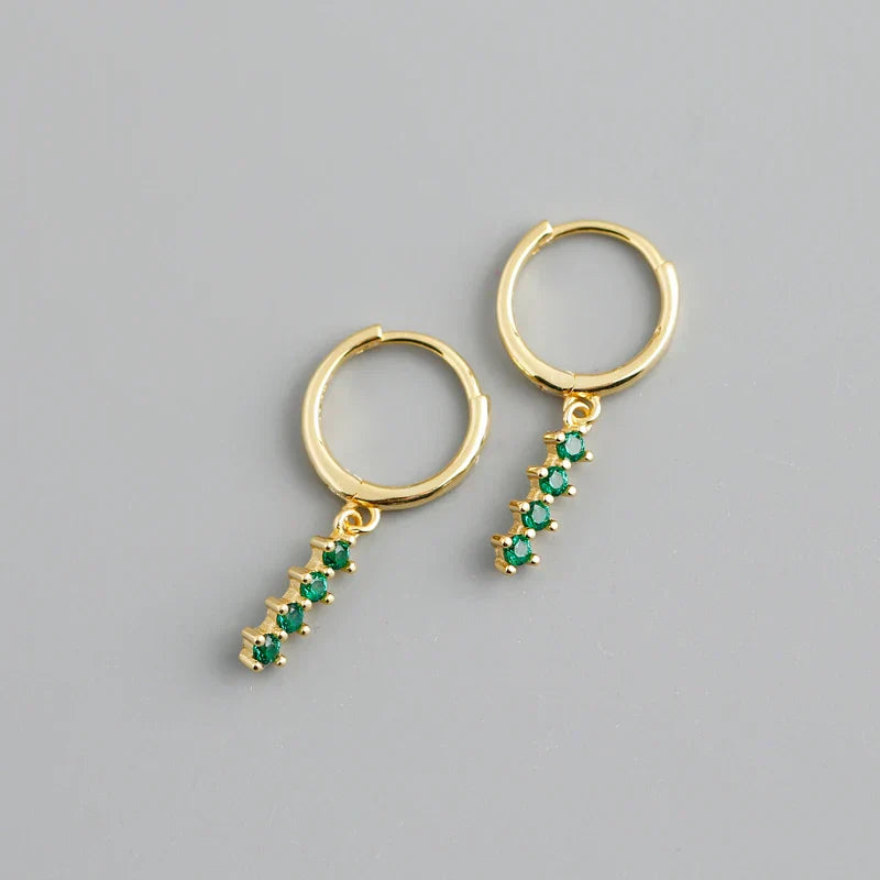 New Arrival Fashion Korean Blue Zircon Spike Geometric Stud Earrings for Women Real 925 Sterling Silver Gothic Jewelry