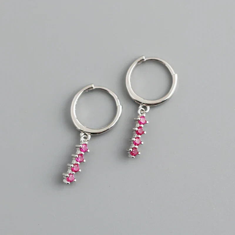 New Arrival Fashion Korean Blue Zircon Spike Geometric Stud Earrings for Women Real 925 Sterling Silver Gothic Jewelry