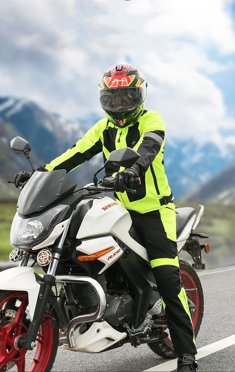 Motorcycle Jacket Summer Style Breathable Motorbike Riding Protective Armor Coat Night Reflective Warning Safety Clothing JK-21