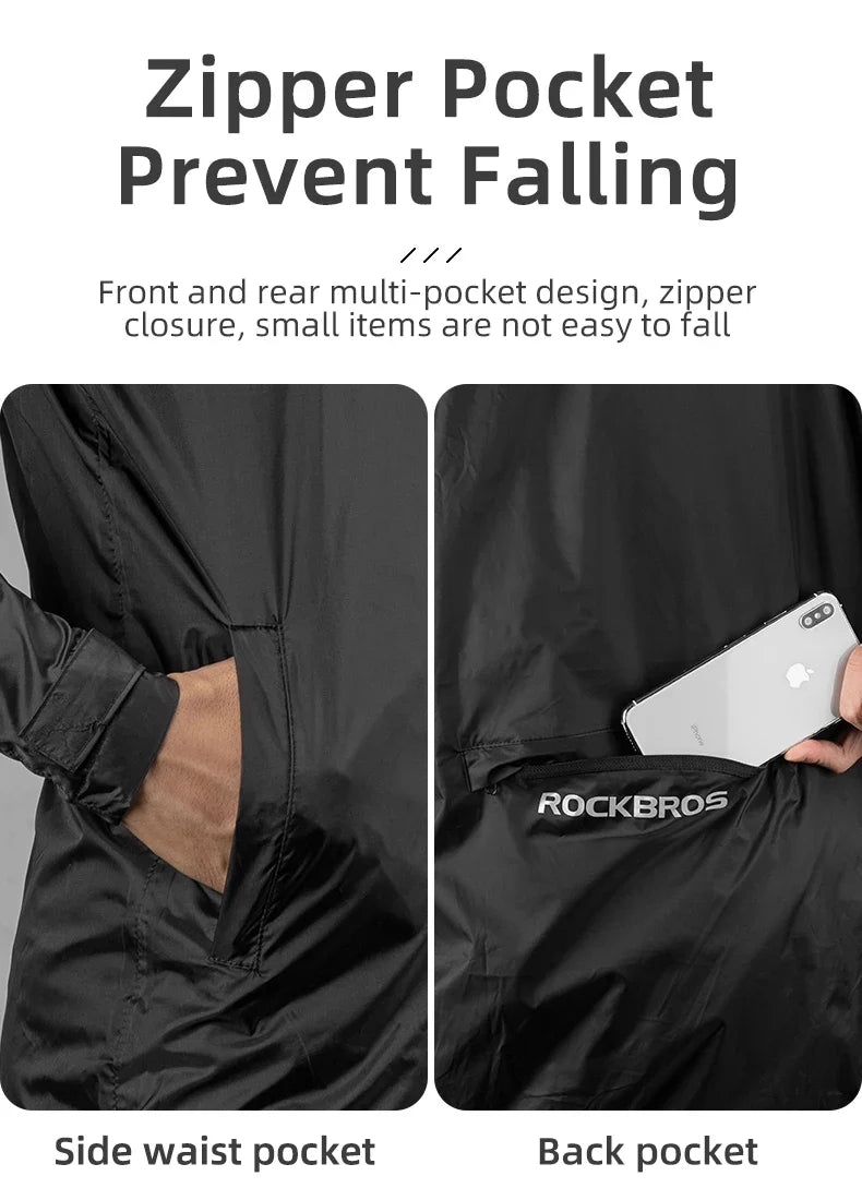 Cycling Raincoat Outdoor Rain Jacket Men Breathable Reflective Hooded Raincoat Waterproof Windbreaker European Size