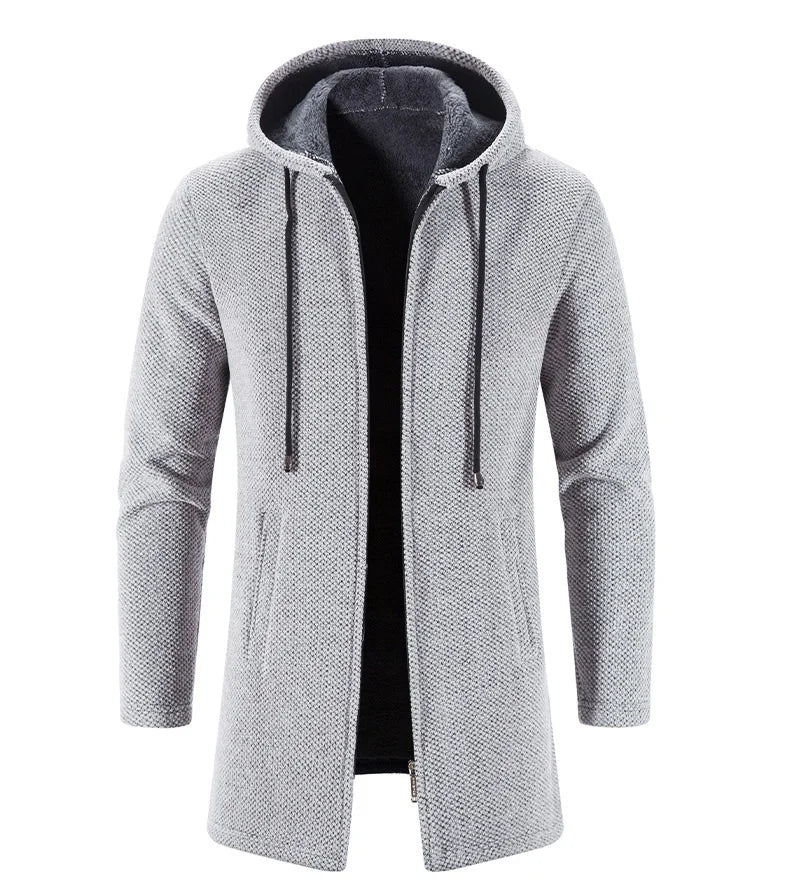 Autumn And Winter Cashmere Men's Cardigan Chenille Outer Sweater Coat Windbreaker Solid Color Fashion Clothing
