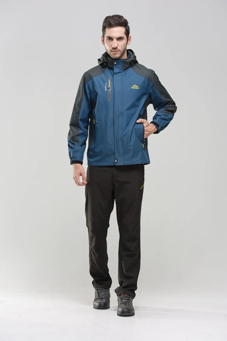 Camping Hiking Jacket Men Autumn Outdoor Sports Coats Climbing Trekking Windbreaker Travel Waterproof Jackets Black