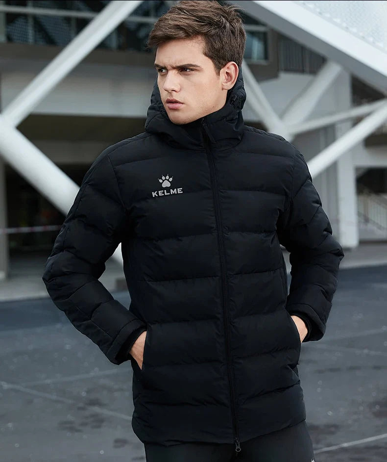 Winter Men's Cotton Jacket Hooded Short Warm Coat Training Sports Team Uniform Women Padded Outwear 8261MF1013