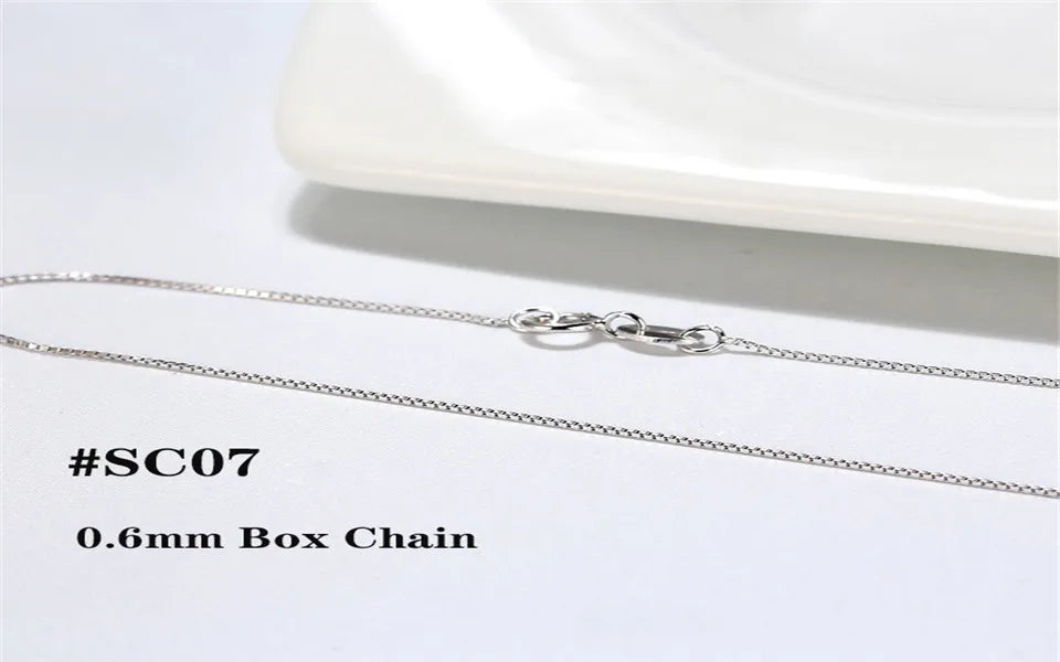 Real 925 Silver Link Chain Necklace For Women Men Basic Neck Chain Trendy Silver Cross Box Snake Chain Jewelry OSC20
