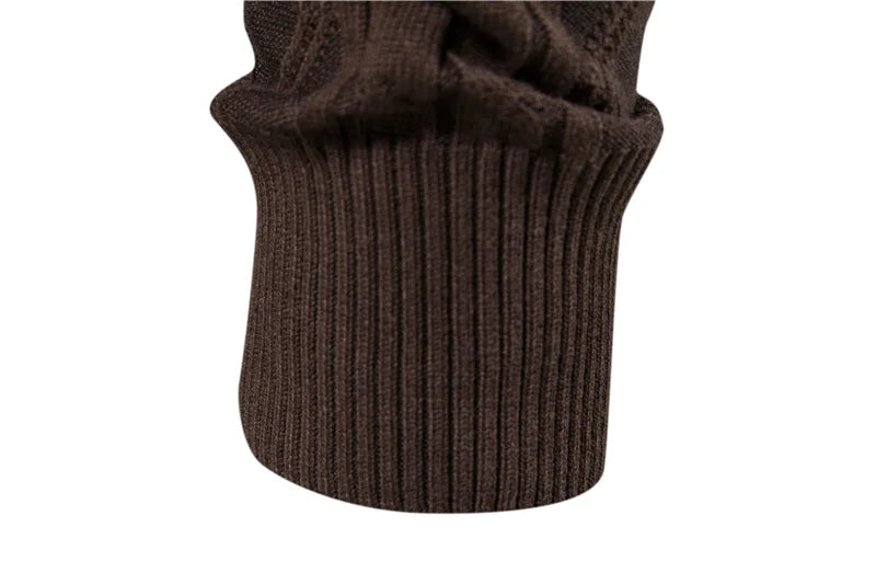 Cotton Argyle Cardigan Men Casual Single Breasted Solid Color Business Mens Cardigans New Winter Fashion Sweater Man
