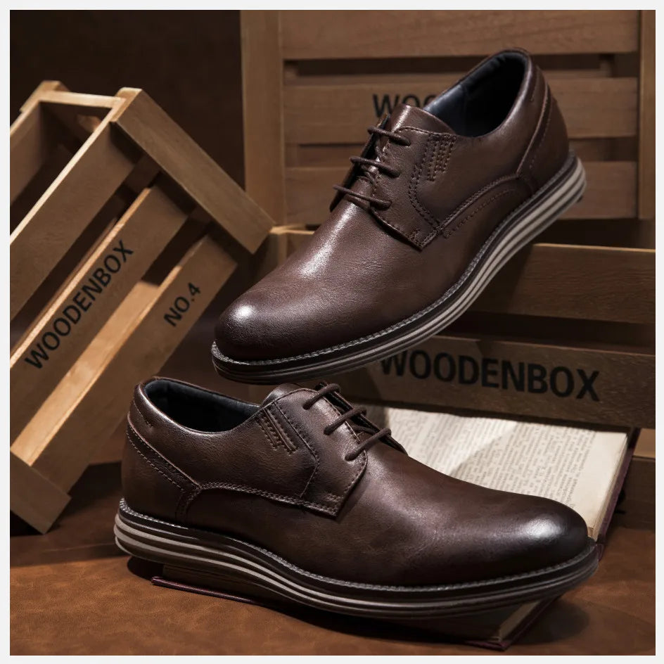 Male Sneakers Autumn/Winter traf Leather Men Casual Shoes Business Work Office Lace-up Dress shoes For Men Size47