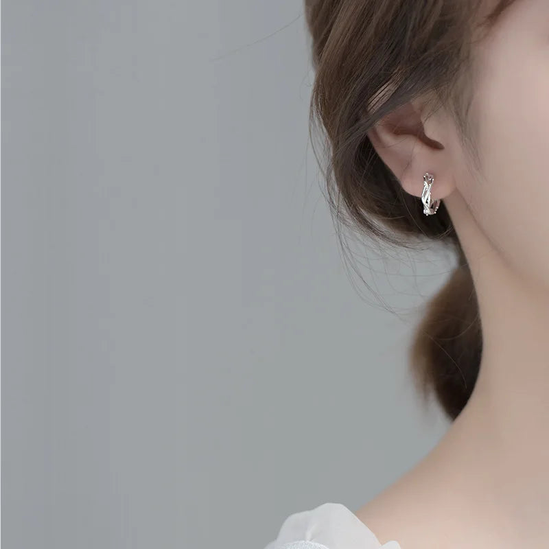 Man/Women's 925 Sterling Silver Hoop Earrings Cute Neat Gift For Girls/Boys Fine Jewelry Accessory Party Gift  DA1417