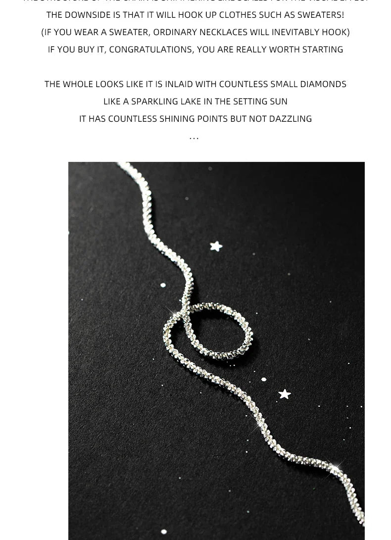 Dazzling Simple Adjustable Necklace for Women Girls 925 Sterling Silver Luxury Brand Jewelry 2024 New Mode Accessories