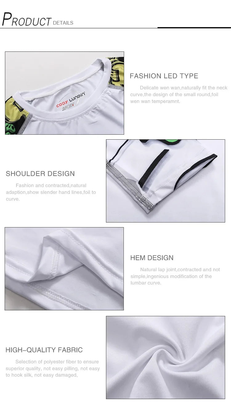 Cody Lundin Quikly Dye Mesh Men's Digital Printed Compression Rash Guard Gym Long Sleeve Jiu Jitsu Shirt Sportswear Swimming Top