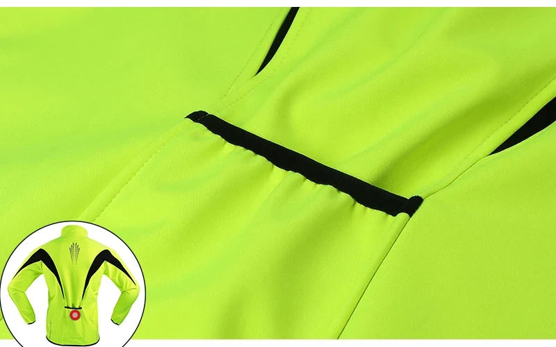 Men's Warm Cycling Jacket Fleece Bike Jersey Windproof Waterproof Softshell Coat Bicycle Clothing Motorcycle Raincoat
