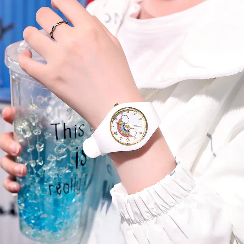 Full Size 40mm Quartz Watch For Women Rubber Strap Skin Friendly Silicone watch