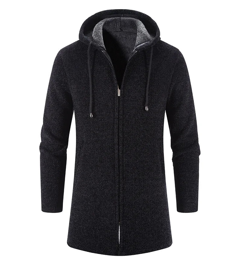 Autumn And Winter Cashmere Men's Cardigan Chenille Outer Sweater Coat Windbreaker Solid Color Fashion Clothing