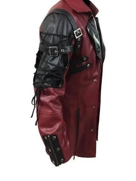 New Steampunk Men's Gothic Trench Coat Leather Jacket Punk Style Biker Jacke Autumn Winter Motocycle Jacket