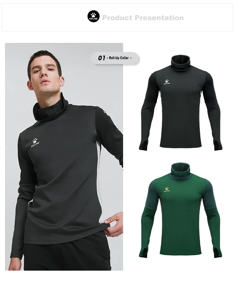 Pullover Training Wear Men Stretch Thumb Hole Design Base Warm Thickness Shirt Breathable Face Cover Sportswear 8161TT1003