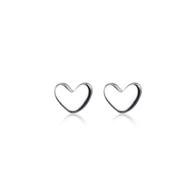 Real 100% 925 Sterling Silver Cute Sweet Hollow Mini Small Flower Geometric Stud Earrings for Women Korean Fine Jewelry