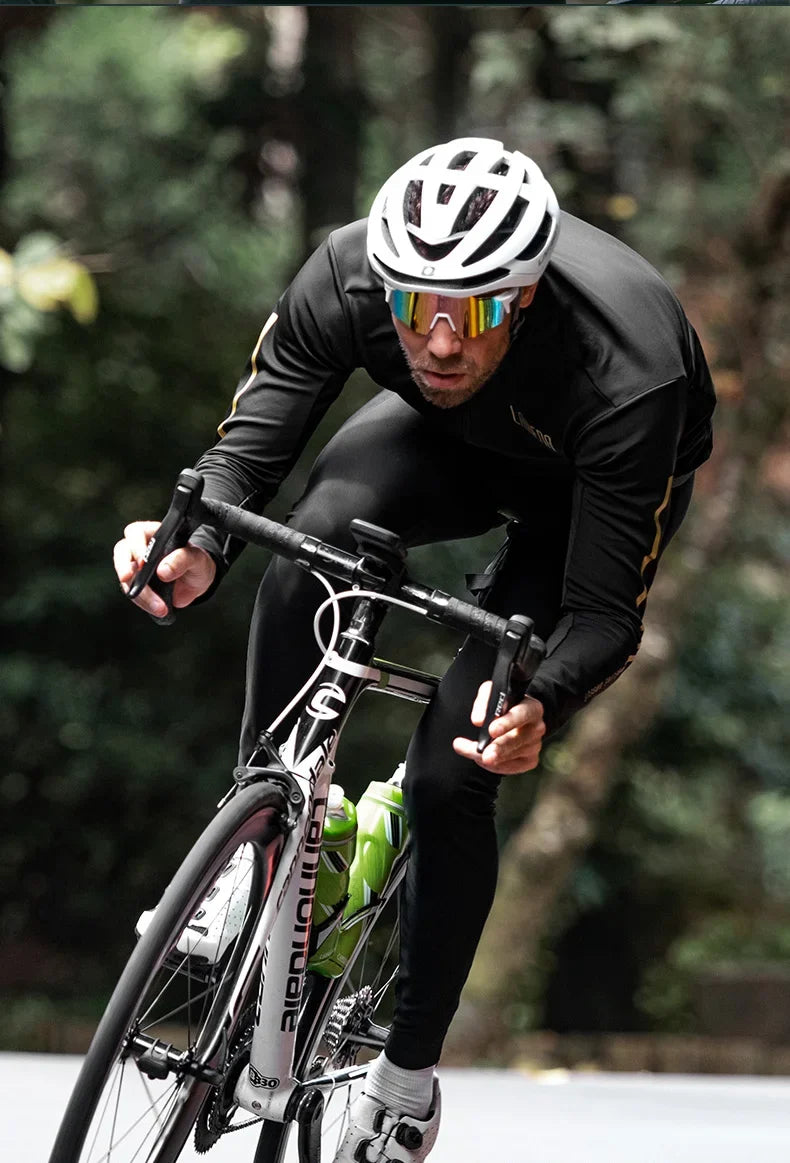 Winter Cycling Jacket for Men Windproof Fleece Men's Bike Jacket MTB Cycling Clothing Bicycle Coat Jackets with Pockets