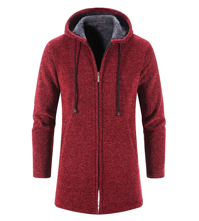 Autumn And Winter Cashmere Men's Cardigan Chenille Outer Sweater Coat Windbreaker Solid Color Fashion Clothing