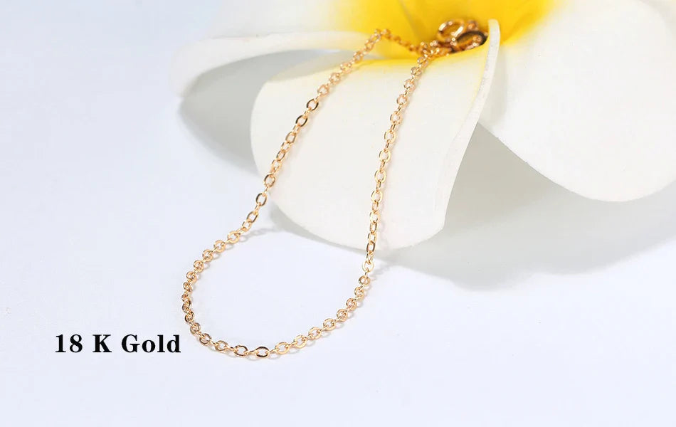 Real 925 Silver Link Chain Necklace For Women Men Basic Neck Chain Trendy Silver Cross Box Snake Chain Jewelry OSC20