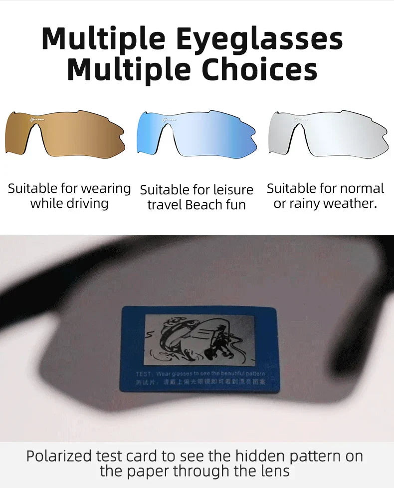 Cycling Polarized glasses Bike Sunglasses Outdoor Sports Sunglasses MTB PC Goggles Eyewear 5/3 Lens Bicycle Accessory