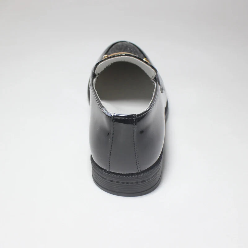 Fashion Boys Shoes Kids Formal Shoe For Party Wedding Black Patent Leather Slip On Round Toes Performance Children Oxfords 25-38