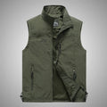 Spring New Men Waistcoat Outdoor Leisure Solid Color Vest Young Middle-aged Photography Fishing Casual Vest Jacket Male