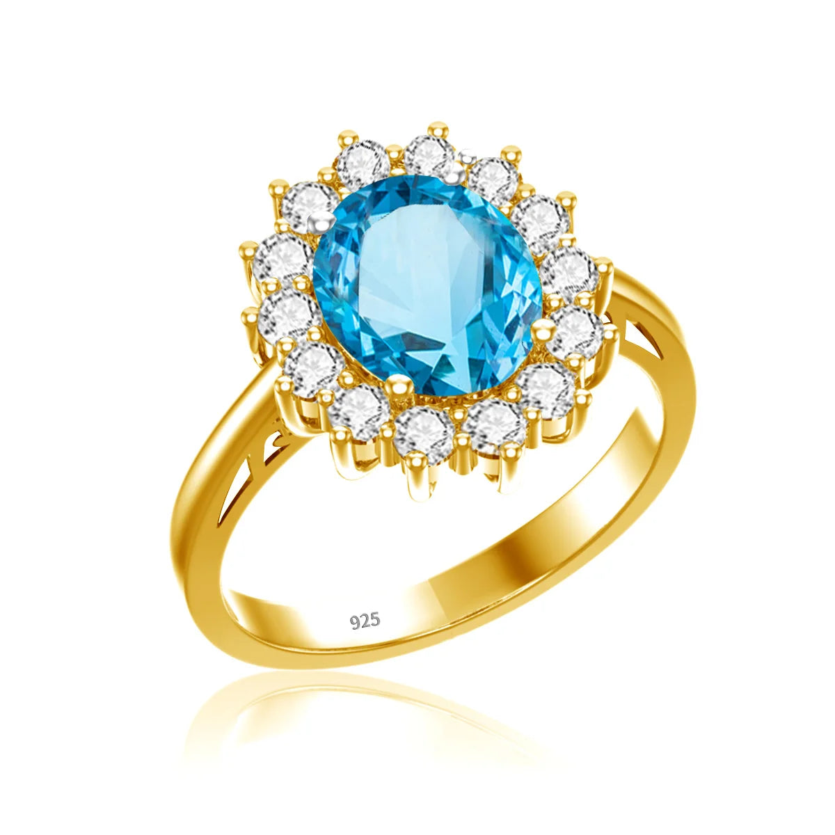 Princess Diana Gold Emerald Ring Women Oval Stone 8*10mm Trending Victoria Jewelry luxury Engagement Gift High Quality