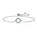 925 Sterling Silver Classic Zircon Hollow Circle Bracelet Hearts Strand Chain Link for Women Vintage Fine Jewelry SCB030