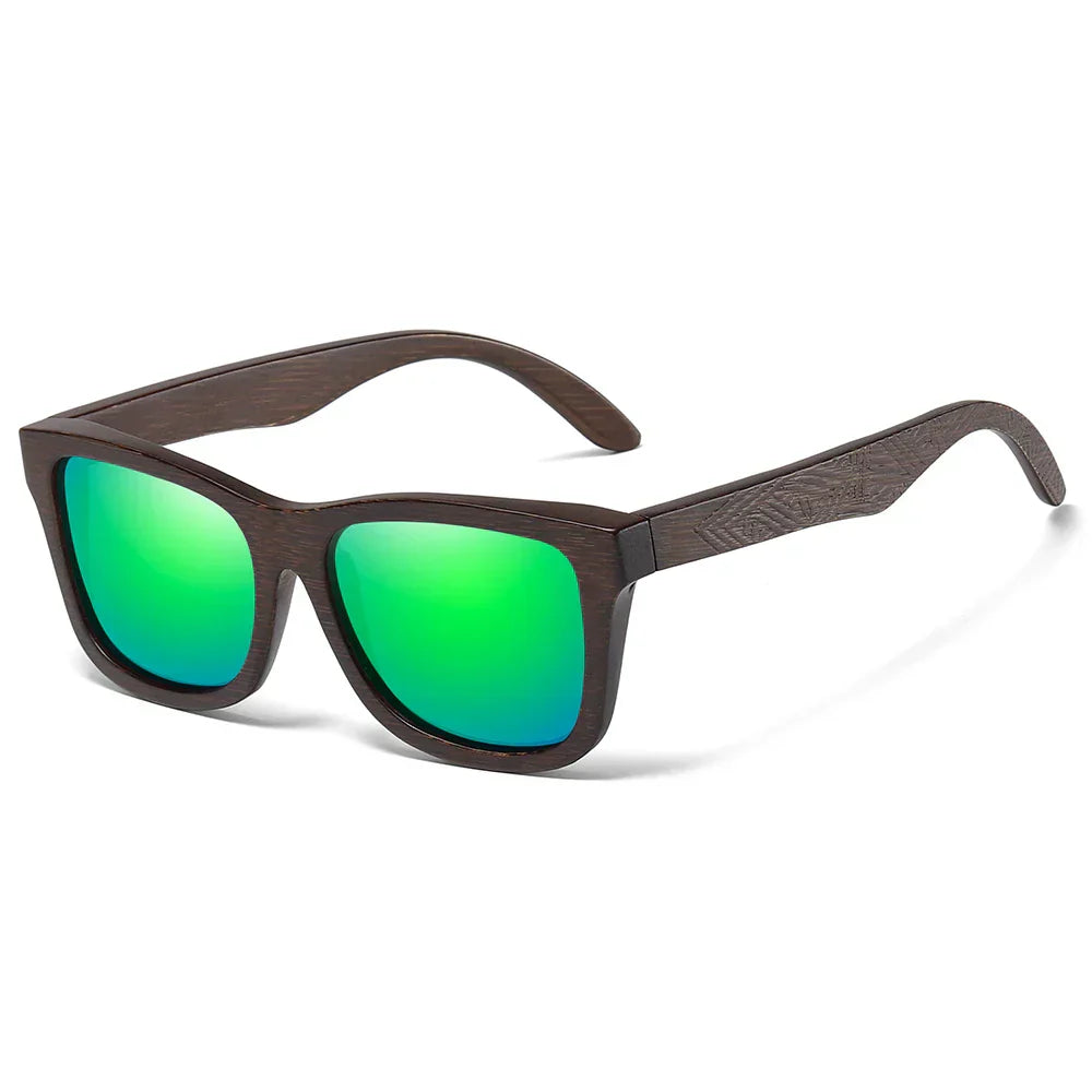 Natural Bamboo Wooden Sunglasses Handmade Polarized Glasses Mirror Coating Lenses Eyewear With Gift Box