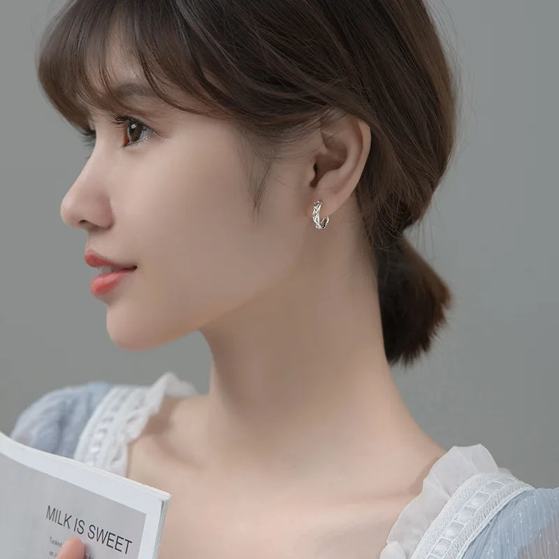 Man/Women's 925 Sterling Silver Hoop Earrings Cute Neat Gift For Girls/Boys Fine Jewelry Accessory Party Gift  DA1417