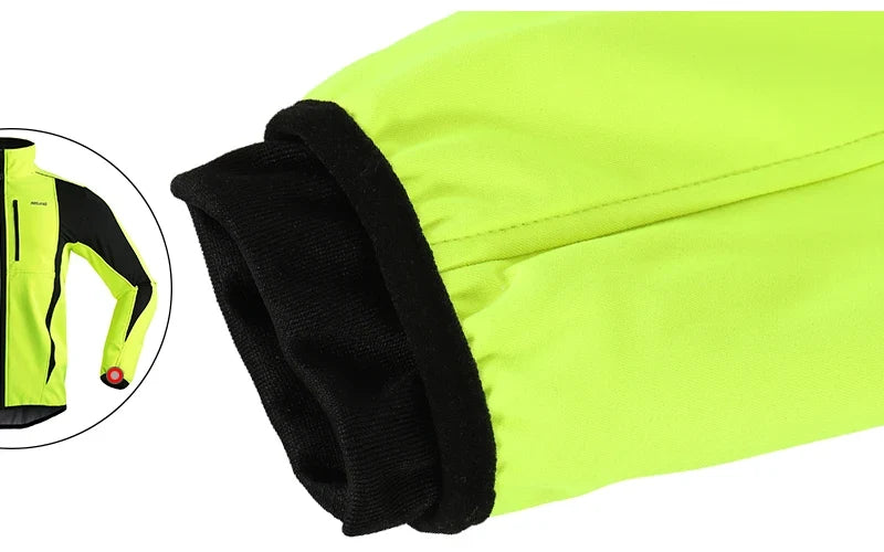 Men's Warm Cycling Jacket Fleece Bike Jersey Windproof Waterproof Softshell Coat Bicycle Clothing Motorcycle Raincoat
