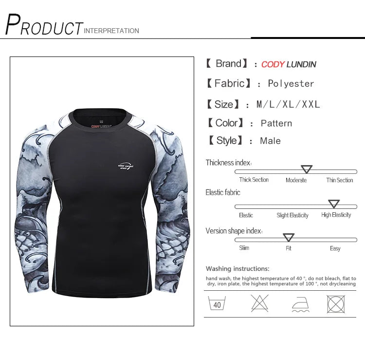 Men Long Sleeve Compression Athletic Workout Shirt Water Sports UPF 50+ Rash Guard High Quality Jiu Jitsu Gi BJJ Top