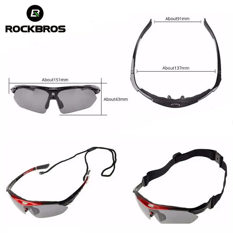 Cycling Polarized glasses Bike Sunglasses Outdoor Sports Sunglasses MTB PC Goggles Eyewear 5/3 Lens Bicycle Accessory