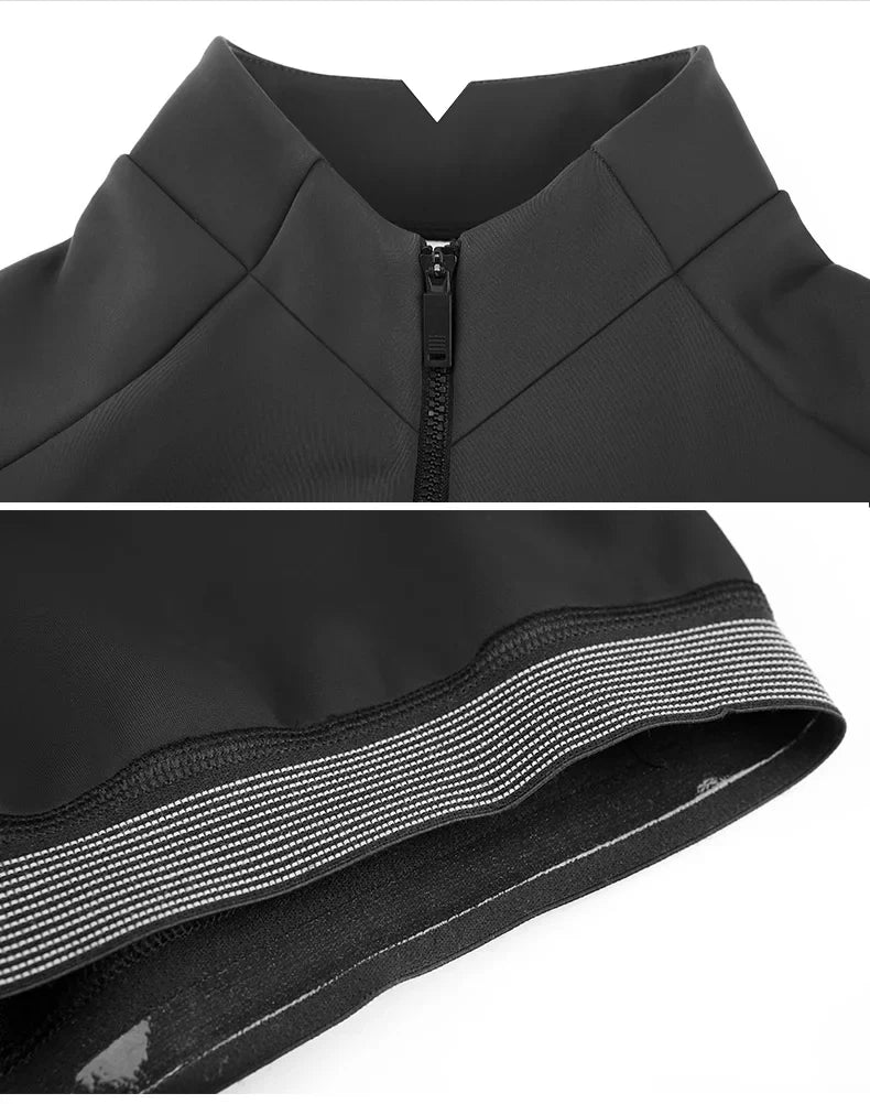 Winter Cycling Jacket for Men Windproof Fleece Men's Bike Jacket MTB Cycling Clothing Bicycle Coat Jackets with Pockets