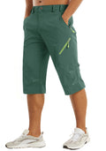 Below Knee Length Summer Waterproof Shorts Mens Quick Drying 3/4 Capri Pants Hiking Walking Sports Outdoor Nylon Shorts