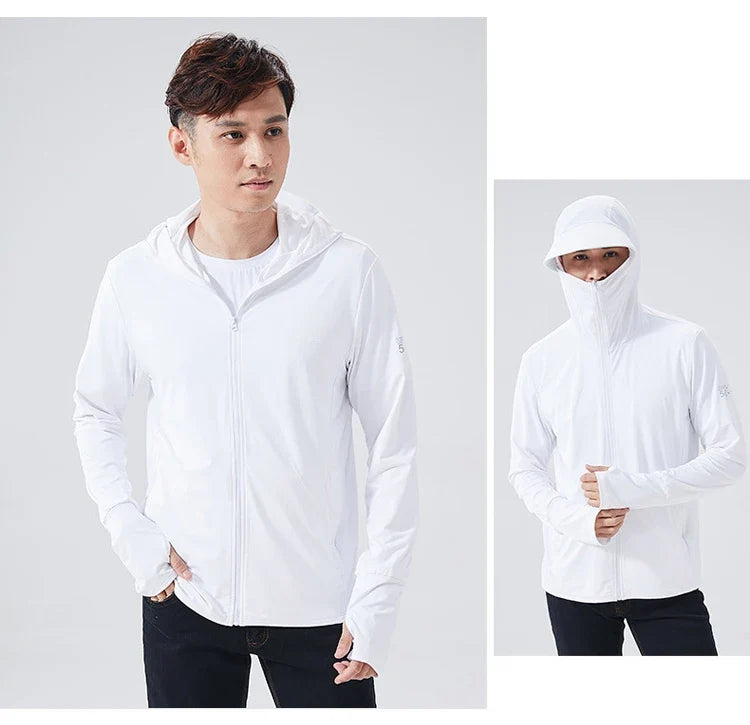 Long Sleeve Hoody Summer Women Sun UV Protection Quick Dry Clothing Men Hooded Jacket Thin Beach Sweatshirt