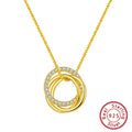 Trendy Simple Necklace 925 Sterling Silver Women Necklaces With 3 Big Circle AAAA Zircon Jewelry Wedding Gift OSN175