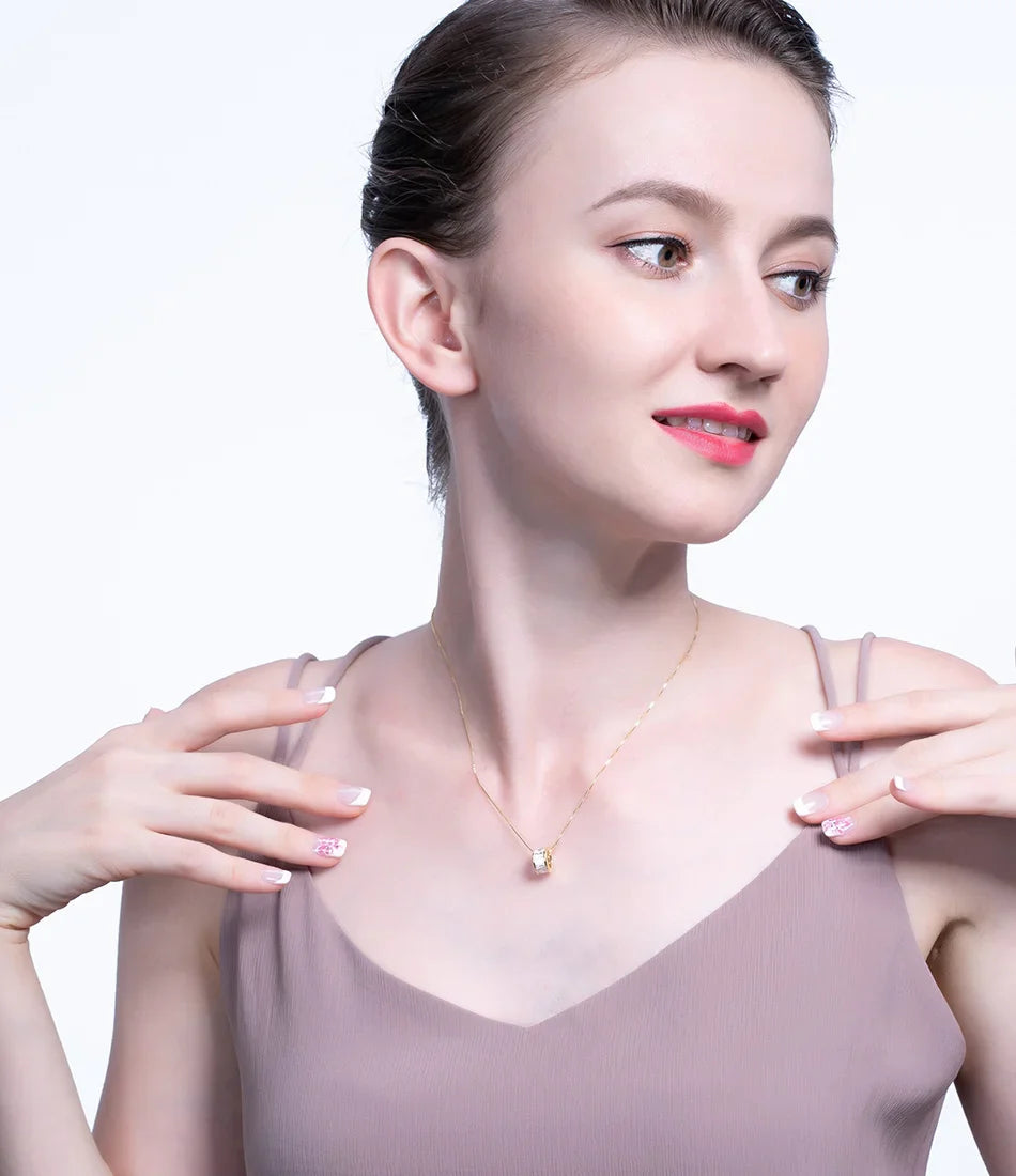 Trendy Simple Necklace 925 Sterling Silver Women Necklaces With 3 Big Circle AAAA Zircon Jewelry Wedding Gift OSN175