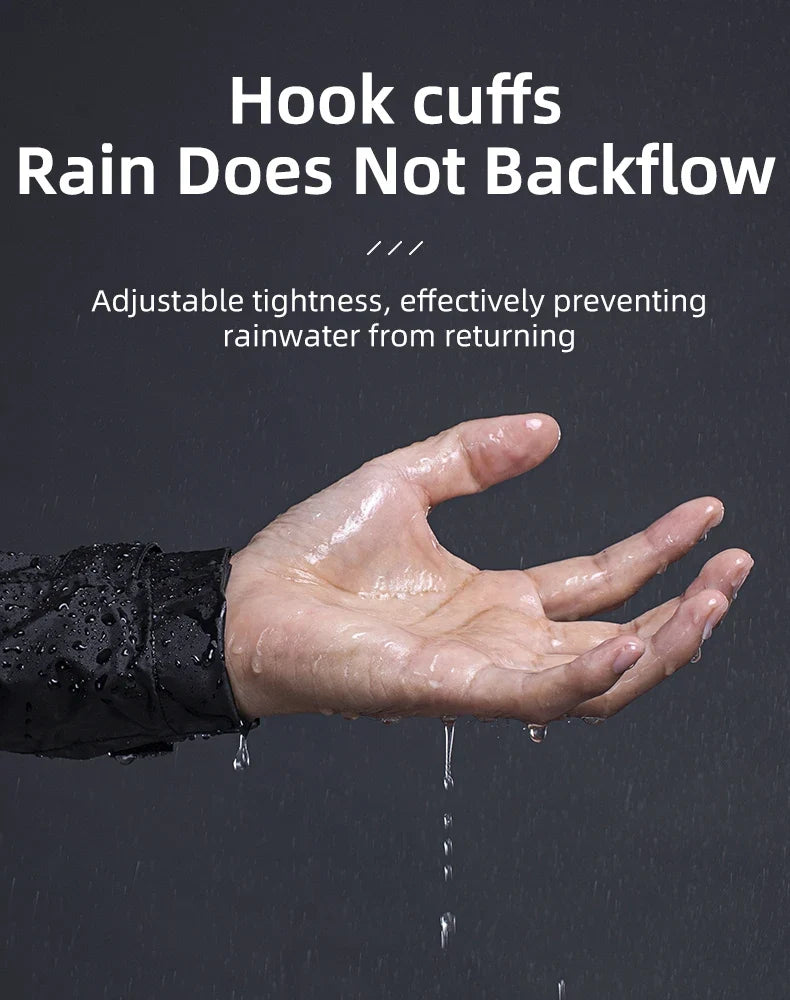 Waterproof Cycling Rain Coat Men Breathable Windproof Reflective Hooded Raincoat Outdoor Sport Windbreaker Jacket