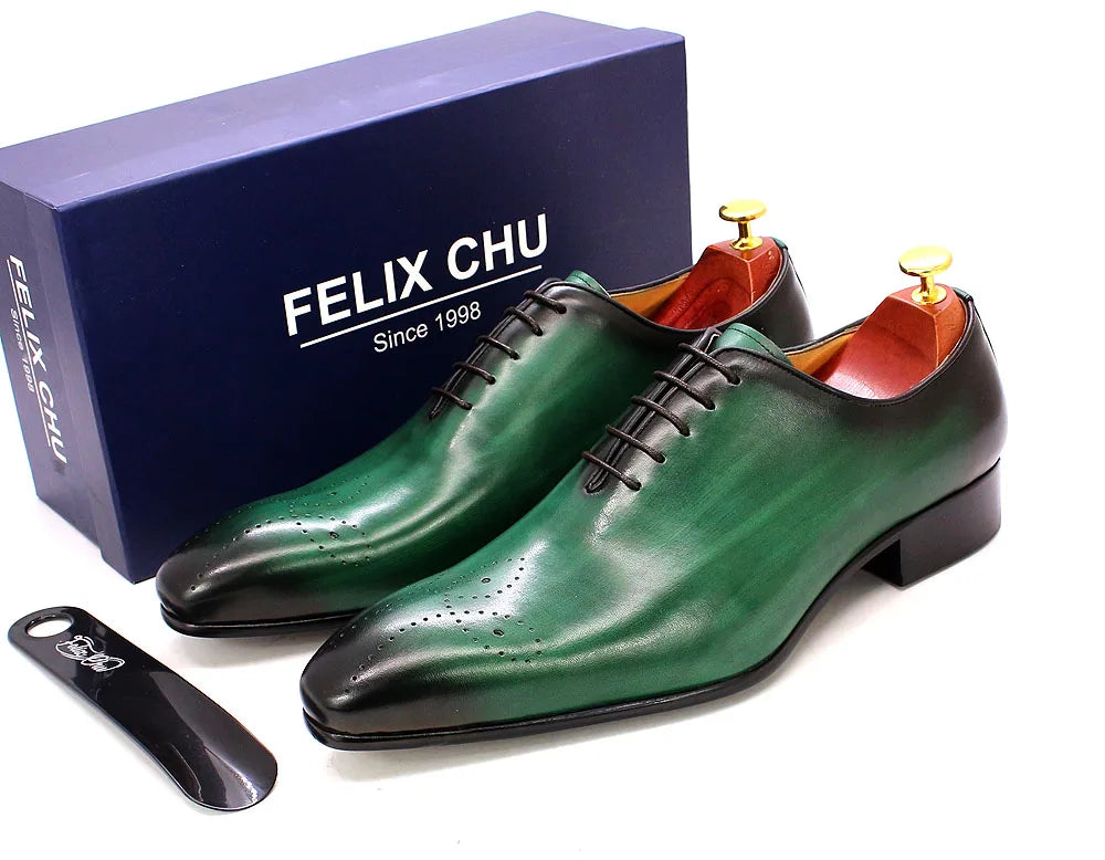 Mens Oxford Genuine Leather Shoes Whole Cut Fashion Pointed Toe Lace-up Formal Business Wedding Dress Shoes for men