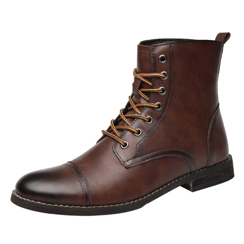 Men Fashion Boots New Arrival Britsh Vintage Leather Boots Shoes Men Boots Autumn Winter Design Men's Ankle Boots Plus Size